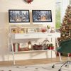product-fancy-ed8c2779-f00f-4e36-97e7-03b0f6b9a37c 47 Inch Computer Desk With Storage Shelf & Drawers | Modern Office Writing Desk Study Table With Monitor Stand Riser, White, Byblight, Christmas Renewal
