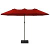 product-fancy-eda4a9e9-e949-4114-98d1-eab38045fb64 15-foot Long Rectangular Large Outdoor Patio Umbrella, Includes Base, Double Table Umbrella With A Crank Handle, Market Umbrella - UV Resistant, Heavy-duty Pool Umbrella, Suitable For Lawns, Backyards, And Gardens.