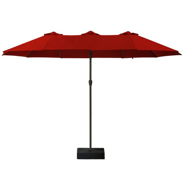 product-fancy-eda4a9e9-e949-4114-98d1-eab38045fb64 15-foot Long Rectangular Large Outdoor Patio Umbrella, Includes Base, Double Table Umbrella With A Crank Handle, Market Umbrella - UV Resistant, Heavy-duty Pool Umbrella, Suitable For Lawns, Backyards, And Gardens.