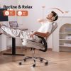 product-fancy-edd99f51-826d-40a3-b27f-1876eaa507f0 Ergonomic Office Chair with Padded Flip-up Arms, Mid Back Executive Comfy Desk Chairs, Faux Leather Computer Rolling Chair with Wheels for Home, Adjustable Height, 360 Swivel, 300lbs, Beige, Black