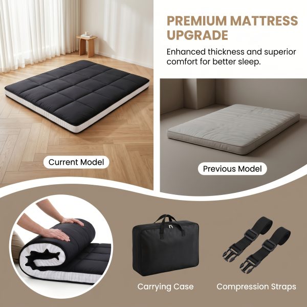 product-fancy-ee0bebac-12e0-4c80-9807-49497c283c9d LILYPELLE Japanese Futon Mattress, Folding Sleeping Pad Futon, Portable Camping Mattress With Storage Bag, Black