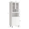 71" Storage Cabinet with Drawers, 6-Tier Bookshelf with Doors and Shelves, Large Display Cabinet Set for Home, Office (Black/White)