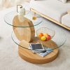 product-fancy-ee359c7e-94d1-4e4d-9674-0136845a9e40 Glass Coffee Tables for Living Room Round Coffee Tables Modern Double Layer Round Table Circle Coffee Table for Small Space Home Office, Durable And Not Easily Broken, Easy to Assemble, Fashionable Design Feel (42 Inch X 17 Inch)