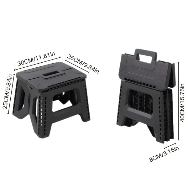 product-fancy-ee8d26c7-bac9-45c3-b670-8a10a9b8169d Heavy-Duty Thickened Portable Folding Stool with Handle - 1 Pack Square Plastic Collapsible Stool for Indoor, Gatherings, Picnic, Fishing | Durable PP, Adult-Supporting up to 330lbs, No Electricity or Batteries Needed