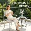 HARAISEDK Patio Dining Chairs Set Of 4/6 Stackable Ergonomic Rattan Armchairs All Weather Powder Coated Metal Frame Garden, Balcony, Poolside White/Gray