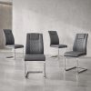 product-fancy-efcb6daf-b7d0-4b78-b078-76f3535972d6 Modern PU Leather Dining Chairs Set of 4 - Light Gray/Dark Gray Suitable for Kitchen, Living Room & Dining Room, Foam Cushioned Seats, Cantilever Base with Anti-Slip Footpads, PVC-Coated Faux Leather Armless Chairs, Easy Assembly