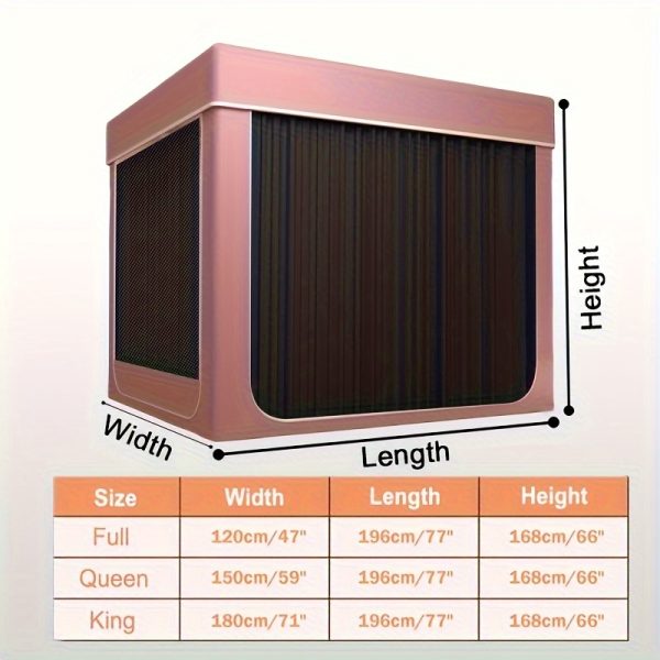 Bracket Set, Fully Enclosed Canopy Bed Curtain, Bed Frame Three-Piece Set