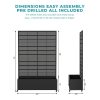 product-fancy-efe8a9cb-b2cd-478a-97c2-ee59ce4dcb19 Privacy Fence with Planting Boxes Encrypted Metal Mesh Privacy Screen Black/Wood Grain Weather-Resistant Outdoor Fence Panels Ideal for Backyard Patios, Gardens, And Balconies Safety Barrier Protective Cover Create Outdoor Living Spaces And Decor