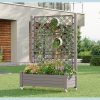 Privacy Planters with Trellises, Raised Flower Bed Privacy Screens with Drainage Holes, Outdoor Planters for Climbing Plants, Suitable for Patios, Gardens, And Courtyards, Outdoor Privacy Screens, Freestanding Decorative Fence Panels