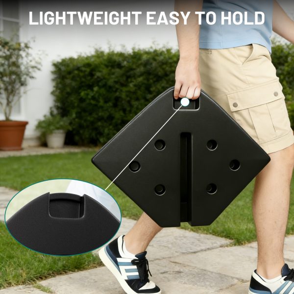 [Sturdy Umbrella Stand] Sturdy 4-Part Cantilever Umbrella Stand - 290Lbs Square Base That Can Be Filled with Sand Or Water, Ideal for Offset Patio Umbrellas, Suitable for Gardens, Pools, Decks, And Backyards