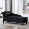 product-fancy-f093b98d-363f-4d32-b9d4-d3dd97bffe3e ACMEASE Fabric Chaise Lounge Featuring Left Armrest & Support Pillow, Button-Tufted Sofa with Storage, Indoor Lounge Chair, Contemporary Velvet Lounge Chair Suitable for Bedroom, Living Room, And Office