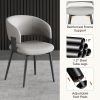 product-fancy-f0972379-b2bf-44ea-a29d-c4ce3c880b30 Modern Dining Chairs Set (2pcs), Faux Leather Upholstered Kitchen Chairs, Curved Back, Metal Legs, Mid Century Style, Suitable for Dining Room And Kitchen