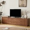 product-fancy-f0abb536-23e3-4de0-ad9f-cfb9e287159b 86.6" Wide Walnut TV Stand for Tvs Up to 85", Modern Fluted Door Media Console with Large Storage Cabinets for Living Room & Bedroom