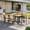 product-fancy-f0c65948-f43c-49e2-a6ff-6526268a3b5f 9pcs Patio Table And Chairs Set, Outdoor Furniture with Large Table And 8 Chairs, Dining Table Set for Backyard, Courtyard, Poolside, Brown