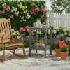 Outdoor HDPE Double-layer High Side Table, Leisure Side Table with Double-Layer Storage Design, Multifunctional Small Coffee Table, for Courtyard, Pool, Terrace And Balcony, Gray