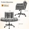 product-fancy-f133f9e6-c624-40a2-aeca-8e98cef11d23 Modern Office Crossover Wheelchair, Luxurious Plush Vanity Chair with Wheels, Adjustable Armrests, Ergonomic Office Chair Suitable for Bedrooms, Computer Makeup Rooms, And Offices, Available in White, Black, Pink, And Gray, Stable And Durable