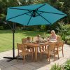 product-fancy-f15b679c-49d4-4c7b-a44f-970db9b608a0 10-Foot Cantilever Patio Umbrella Featuring an Infinite Tilt Mechanism, Offset Outdoor Umbrella with a Cross Base, Durable Crank Lift Market Umbrella Suitable for Yards, Gardens, And Decks (Weighted Base Sold Separately)