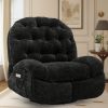product-fancy-f1699bfa-065c-4bcd-a0bb-af8a42c66c2d Large Swivel Recliner, Adult Rocking Electric Recliner, Electric Recliner, Comfortable Soft-shell Recliner, with USB Port And Living Room Storage Space, Chenille Fabric, Free Shipping