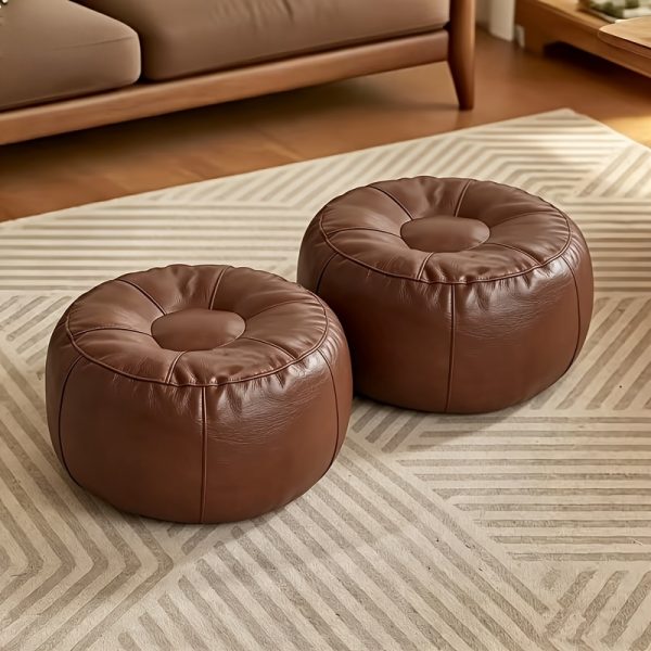 product-fancy-f187d81c-3a9d-4d4c-8bbd-5e33522f564b 2-pack of Storage Beanbag Chair Covers - Pumpkin Oval Shape, Suitable for Storing Clothes. It Has Storage Function and Is Suitable for Outdoor Use. It Is Comfortable and Soft, Made of Thickened Faux Leather (filling Not Included).