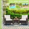 product-fancy-f20ad5c7-e000-4391-9b56-67a84f5f64e2 3pcs Patio Rattan Furniture Set Wooden Armrest Table Top Cushioned Deck