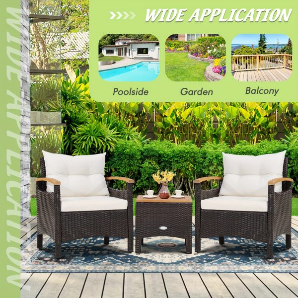 product-fancy-f20ad5c7-e000-4391-9b56-67a84f5f64e2 3pcs Patio Rattan Furniture Set Wooden Armrest Table Top Cushioned Deck