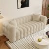 Modern Oversized 59.2" 2-Seater/80.3" 3-Seater Boucle Sofa Couch with 2 Pillows, Comfy Upholstered Sherpa Sofa, Tufted Cozy Deep Seat Cloud Couch for Living Room Apartment Office