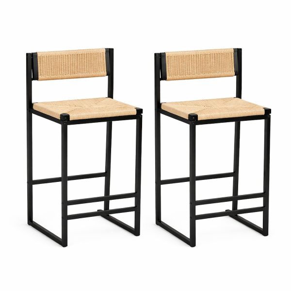 product-fancy-f21f0179-764c-4f15-9fc0-98de4c6857f5 Set Of 2 Modern Oriental Style Bar Stools, Velvet Upholstered Counter Height Chairs with Backrest & Footrest, Golden Metal Frame Kitchen Island Dining Stools, Multi-Color & Multi-Finish New Asian Aesthetic
