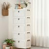 product-fancy-f2373b53-d597-4ab3-930d-635b22cbd49e 6/5/4/3-Tier Small Apartment Suitable for bar Cabinet, for bar Furniture Set Combination, Cream Foldable Rolling Storage Cabinet, Floor-Standing Stackable Organizer, Top Open Multi-Drawer Unit, Suitable for Bar, Coffee Corner, Kitchen, Living Room