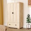 product-fancy-f23cc8e6-03b9-4701-85cf-098d48f21fc4 Bonnlo Freestanding Wide Armoire Wardrobe Closet with Shelves, Hanging Rod And Drawers for Bedroom