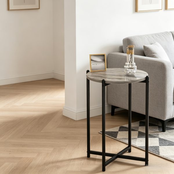 product-fancy-f2474079-1525-4523-9df4-93531f00ff3f Nesting Coffee Table Set of 3, Round Side Tables with Cross Metal Frame, Modern Stacking End Tables for Living Room, Bedroom, Small Space