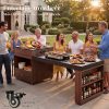 product-fancy-f24fd586-28f3-49e7-90c9-11e4bf727fed 78.6 Inch Extendable Rolling Kitchen Island with Storage Drawers Open Shelves, Mobile Kitchen Cart, Drop-Leaf Breakfast Bar for Dining Room