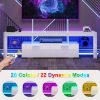 product-fancy-f2f5af4d-0e56-4334-8253-1498a93292b8 71" High Gloss LED TV Stand for 55/65/75/80 Inch TVs, Gaming Entertainment Center with Cabinet for PS5, Modern Media Console TV Stand with LED Lights, Wood Television Stand with Storage for Living Room, Game Room, Bedroom, White/Black