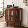 ORRD 31'' Sideboard Buffer Cabinet with Storage, Semi-Circle Modern Accent Storage Cabinet with Wooden Finish & Acrylic Doors, Console Table for Living Room Entryway Hallway