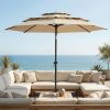 product-fancy-f304b6ed-1968-4620-ad61-f9b7c26277ea 10Ft 3 Tiers Market Umbrella Patio Umbrella Outdoor Table Umbrella With Ventilation, Outdoor Umbrella For Patio, Pool Umbrella, Polyester Canopy, Suitable For Patio, Pool, Garden, Backyard, Deck, Base Not Include, Father'S Day Gift