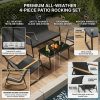 [Rocking Chair Set] WR314-1+3 Teslin Armrest Rocking Chair Set in Gray, Black & Brown, Teslin Rocking Chair Table and Chair 4pcs Set