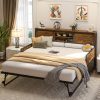product-fancy-f322f997-f012-41c0-98a7-2f8f2c5baeeb Homieasy Farmhouse Daybed with Trundle, Twin Day Bed with Charging Station, Heavy Duty Metal Sofa Bed Frame with Pop-up Trundle Bed for Living Room, Bedroom And Guest Room