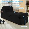 product-fancy-f35c71cc-b626-4805-a45d-1a472d1f1800 Striped Adult Yoga Chair, Indoor Toilet Chair with Side Pockets, Headrest, Lumbar Cushion, Movable Footrest, Curved Yoga Sofa for Relaxing And Stretching in Bedroom, Black