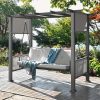 product-fancy-f3c81ee8-2aee-4350-8341-dd6956f280ff Patiopia 3-Seat Outdoor Porch Swing, Patio Swing Chair with Adjustable Curtains, 2in 1 Porch Swing Bed for Balconies, Gardens And Poolside, Gray, Porch Swing For Outside, Outdoor Patio Swing, Outdoor Furniture, Swing Chair Outdoor