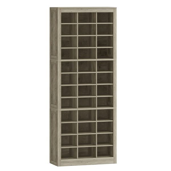 product-fancy-f3dc17a6-80fd-4a5c-ab3e-11644b9eeafe Shoe Storage Unit, Accommodates 36 Pairs, Freestanding Closet Organizer, 8.8-Inch Wide Wooden Shoe Organizer, 12-Tier Vertical Shoe Rack for Entryway And Bedroom, in White And Greige