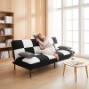 product-fancy-f40d1f17-c85e-4631-8d20-5576cfa5a295 70" Futon Sofa Bed Convertible Sleeper | Velvet Upholstered Modern Split-Back Sofa with 5 Adjustable Positions, Metal Frame & Tapered Legs, Space-Saving for Home/Office/Guest Room, Easy Conversion