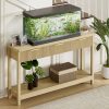 product-fancy-f410f80a-bf45-4cbf-bf46-3c42dec4df67 51 IN Fluted Console Table with 3 Drawers, Modern Entryway Table with Metal Handles, Sturdy Solid Wood Design, Hallway Table with Storage, for Living Room And Hallway