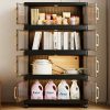 product-fancy-f4208db0-fea1-43c5-a024-f42d221c6941 No Assembly 2/3/4/5 Tier Foldable Stackable Storage Cabinet, 44.29 Inch Large Capacity Modular Organizer Box with Lid, Rolling Wheels & Magnetic Double Door, Space Saving Portable Multi-Layer Storage Unit, Easy Setup Household Storage Container