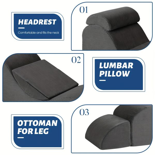 product-fancy-f47d5878-03c5-4ba3-a40c-3dcb6a63110f Yoga Chair Lounge for Adult, Ergonomic Chaise Lounge Chair with Side Pocket, Headrest, Waist Pad, Ottoman, Perfect for Stretching, Massage, And Relaxation, Used In Living Room, Bedroom, Lazy Sofa, Gaming Sofa