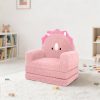 product-fancy-f4a2aefe-85f0-4a1e-a6d9-ad42a1070f4c Kids Sofa 2-in-1 Convertible Kids Couch Fold Out Lounger Soft Sherpa Kids Chair High-Density Foam Sofa Cute Brown Bear Playroom Nursery Furniture for Boys Girls Room Decor