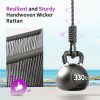 7/11pcs Outdoor Dining Set Made of Aluminum Alloy & Stainless Steel with PE Wicker - Waterproof Rattan Chairs Featuring Removable Cushions (Gray) Suitable for Garden, Poolside & Backyard