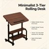 product-fancy-f4dbf8a2-7263-4736-9345-24402f50b478 Portable Height Adjustable for artist Desk, Natural Wood Grain Surface with Anti-Slip Edge, Sturdy Metal Frame And Smooth Wheels, 2-Tier Storage for Art Supplies, Perfect for Drawing Painting Creation