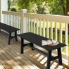 product-fancy-f5548ea7-4474-4d2f-9994-ae65f4561be3 47-Inch (47.24inch) Outdoor Bench with a Blue-Green And Black Thick Rust-Resistant Iron Frame, Suitable for Courtyard, Park, Or Balcony Use