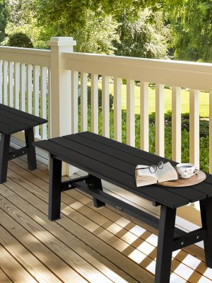 47-Inch (47.24inch) Outdoor Bench with a Blue-Green And Black Thick Rust-Resistant Iron Frame, Suitable for Courtyard, Park, Or Balcony Use