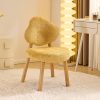 product-fancy-f56220dc-d1ea-4fac-9a57-a6676930f078 Bonnlo Cute Armless Vanity Chair | Modern Desk Chair With Wood Legs, Plush Chenille Velvet Cloud-Back Comfy Makeup Accent Chair For Bedroom Living Room Office