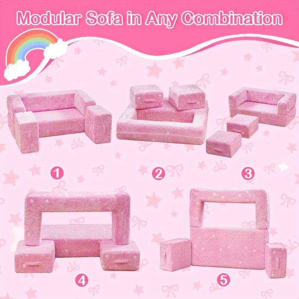 product-fancy-f59fe8e8-9fe8-434a-9d9b-2ab69c78bf85 Modular Sofa with Glow-in-the-Dark Foam Cushions & Removable Cover - Soft, Comfortable, Easy-Clean Design, No Assembly Required, Perfect for Home, Playroom, or Living Room Decor, Modular Furniture | Modern Sofa Design | Durable Foam Cushions